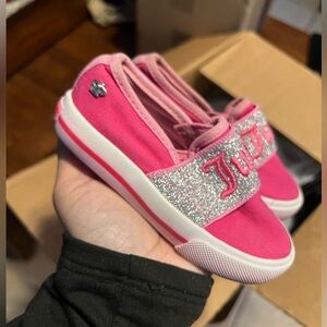 Juicy Couture Pink and Silver Glitter Kids Sneakers
